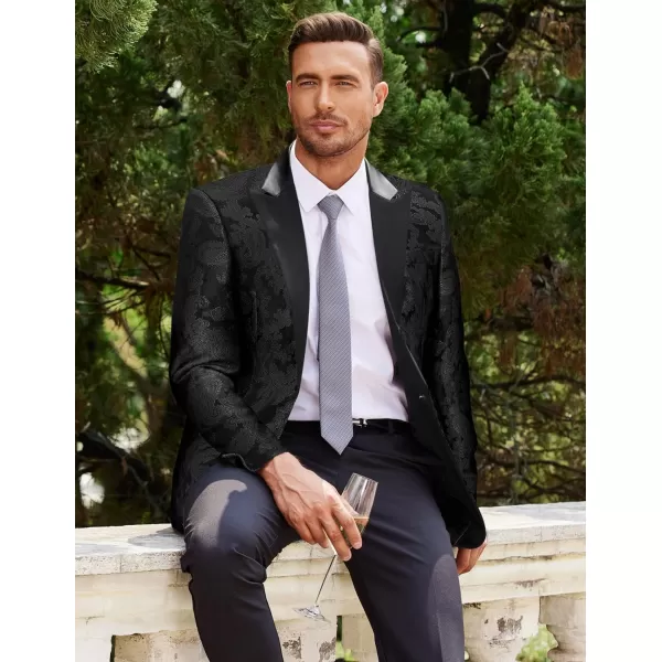 COOFANDY Men's Floral Paisley Formal Tuxedo Suit Jacket Dress Dinner Party Prom Weeding Blazer