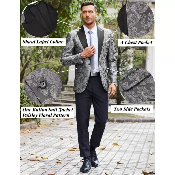 COOFANDY Men's Floral Paisley Formal Tuxedo Suit Jacket Dress Dinner Party Prom Weeding Blazer