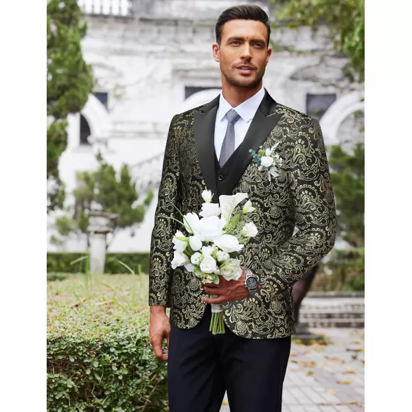 COOFANDY Men's Floral Paisley Formal Tuxedo Suit Jacket Dress Dinner Party Prom Weeding Blazer