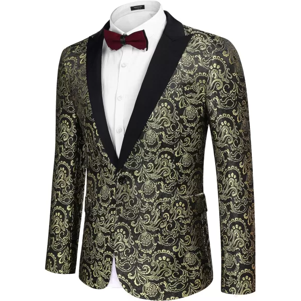 COOFANDY Men's Floral Paisley Formal Tuxedo Suit Jacket Dress Dinner Party Prom Weeding Blazer