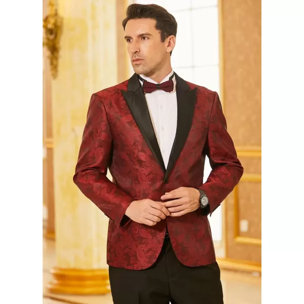 COOFANDY Men's Floral Paisley Formal Tuxedo Suit Jacket Dress Dinner Party Prom Weeding Blazer