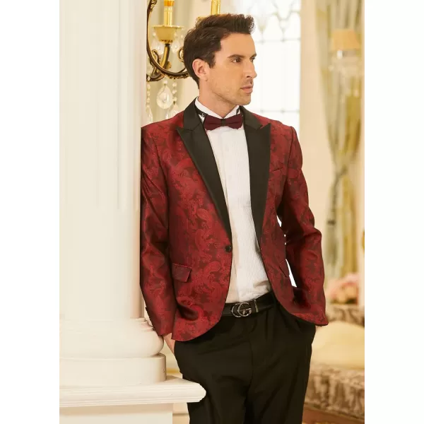 COOFANDY Men's Floral Paisley Formal Tuxedo Suit Jacket Dress Dinner Party Prom Weeding Blazer