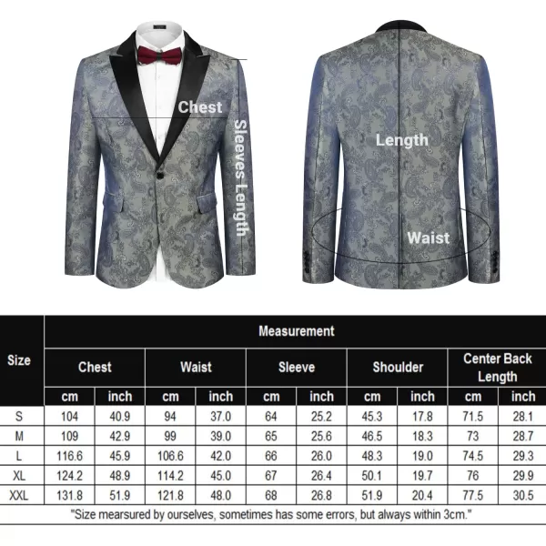 COOFANDY Men's Floral Paisley Formal Tuxedo Suit Jacket Dress Dinner Party Prom Weeding Blazer