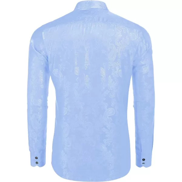 COOFANDY Men's Floral Printed Dress Shirt Long Sleeve Paisley Button Down Shirts for Wedding Party Prom