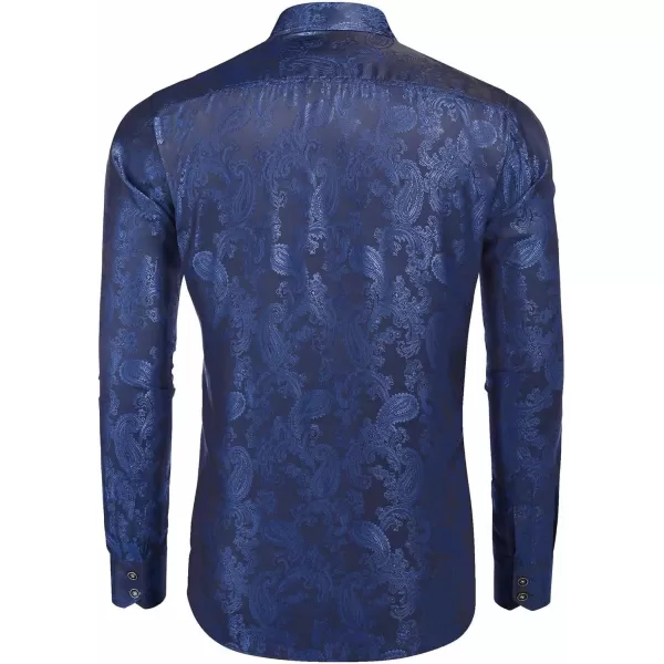COOFANDY Men's Floral Printed Dress Shirt Long Sleeve Paisley Button Down Shirts for Wedding Party Prom