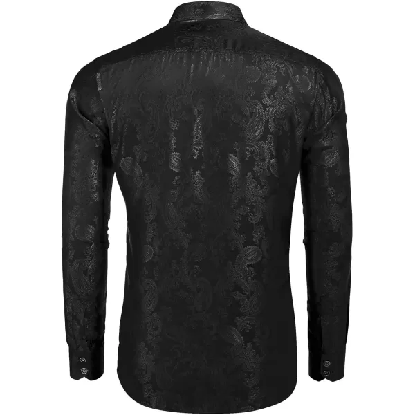 COOFANDY Men's Floral Printed Dress Shirt Long Sleeve Paisley Button Down Shirts for Wedding Party Prom