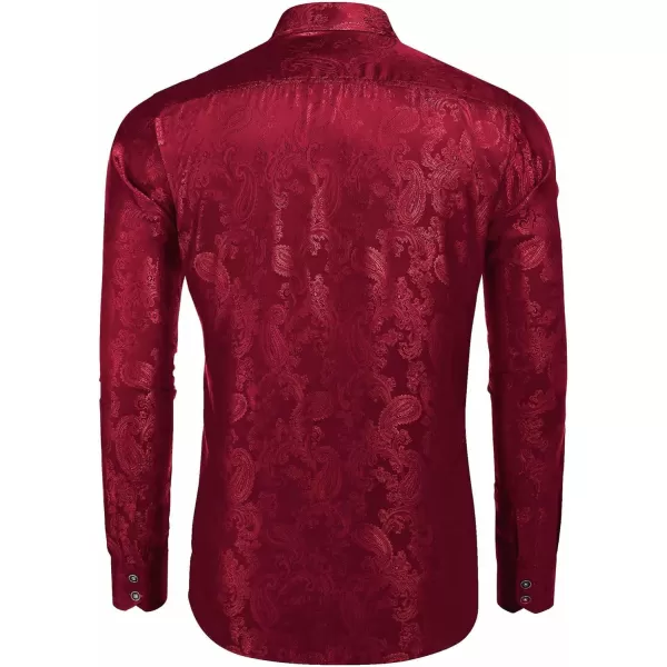 COOFANDY Men's Floral Printed Dress Shirt Long Sleeve Paisley Button Down Shirts for Wedding Party Prom