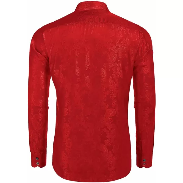 COOFANDY Men's Floral Printed Dress Shirt Long Sleeve Paisley Button Down Shirts for Wedding Party Prom
