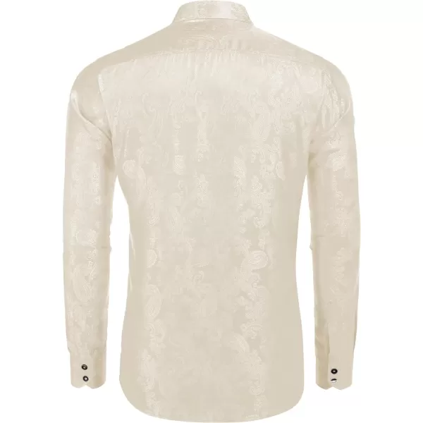 COOFANDY Men's Floral Printed Dress Shirt Long Sleeve Paisley Button Down Shirts for Wedding Party Prom