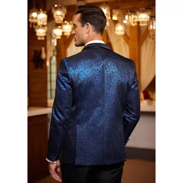 COOFANDY Men's Floral Tuxedo Jacket Jacquard Suit Jacket Slim Fit Blazer for Wedding, Prom, Dinner