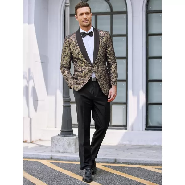 COOFANDY Men's Floral Tuxedo Jacket Jacquard Suit Jacket Slim Fit Blazer for Wedding, Prom, Dinner