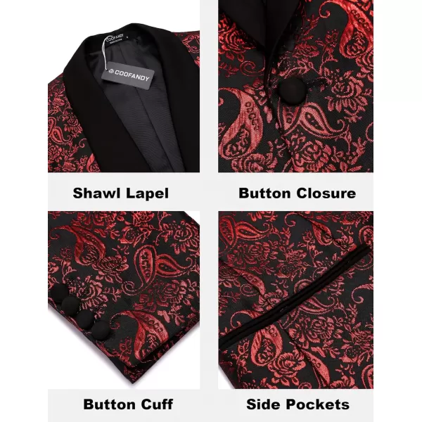 COOFANDY Men's Floral Tuxedo Jacket Jacquard Suit Jacket Slim Fit Blazer for Wedding, Prom, Dinner