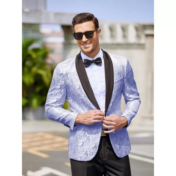 COOFANDY Men's Floral Tuxedo Jacket Jacquard Suit Jacket Slim Fit Blazer for Wedding, Prom, Dinner