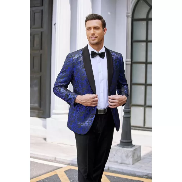 COOFANDY Men's Floral Tuxedo Jacket Jacquard Suit Jacket Slim Fit Blazer for Wedding, Prom, Dinner
