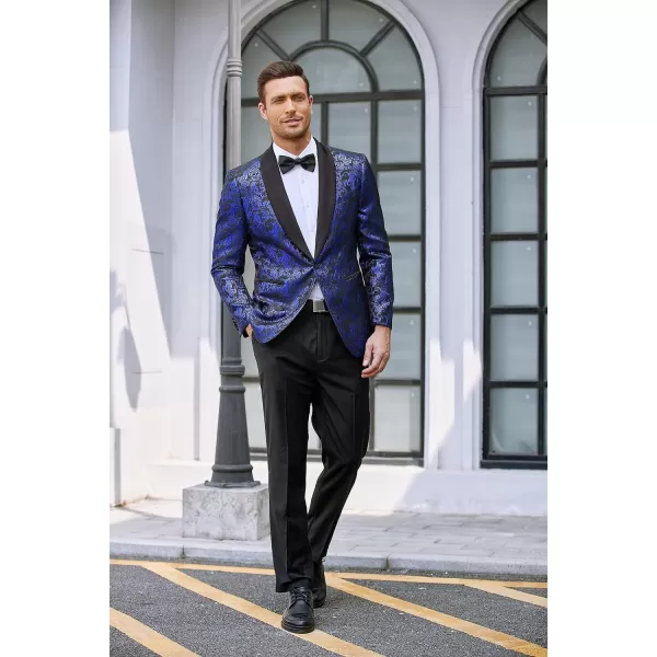 COOFANDY Men's Floral Tuxedo Jacket Jacquard Suit Jacket Slim Fit Blazer for Wedding, Prom, Dinner