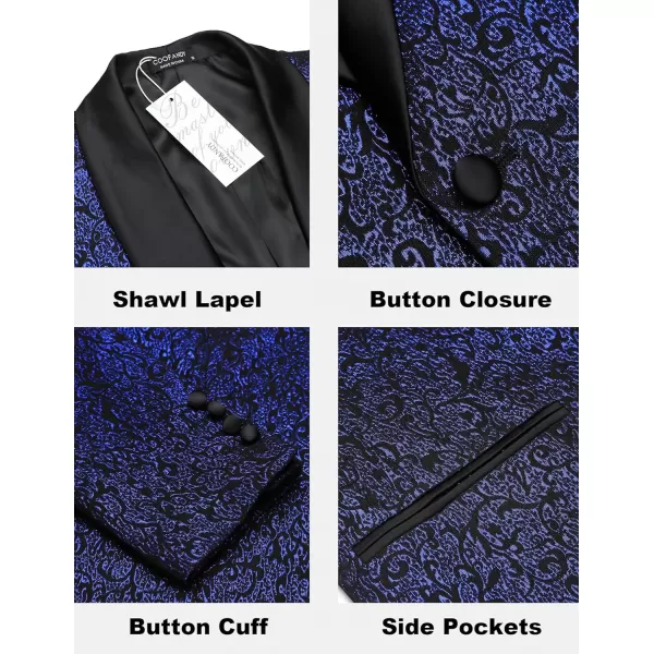 COOFANDY Men's Floral Tuxedo Jacket Jacquard Suit Jacket Slim Fit Blazer for Wedding, Prom, Dinner