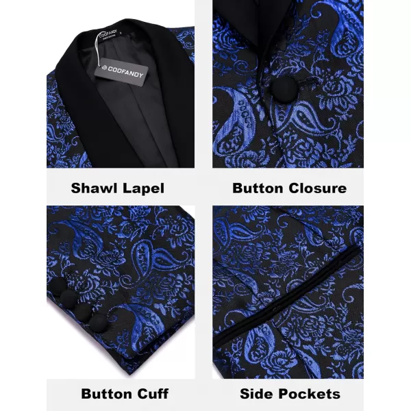 COOFANDY Men's Floral Tuxedo Jacket Jacquard Suit Jacket Slim Fit Blazer for Wedding, Prom, Dinner