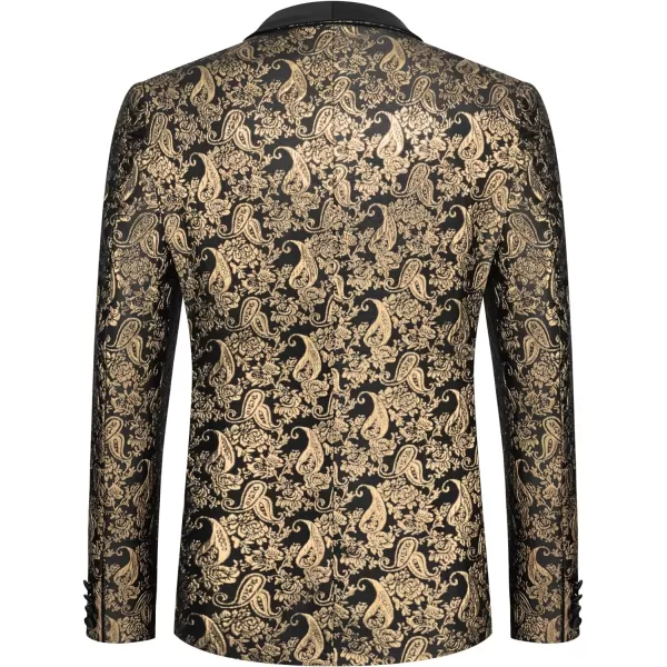 COOFANDY Men's Floral Tuxedo Jacket Jacquard Suit Jacket Slim Fit Blazer for Wedding, Prom, Dinner