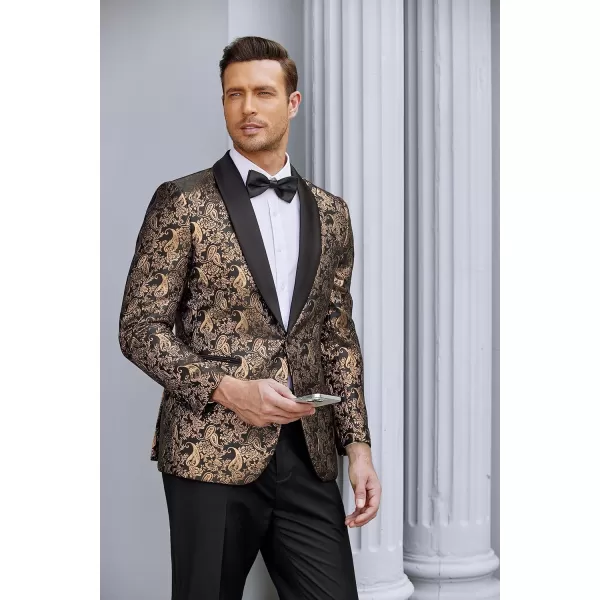 COOFANDY Men's Floral Tuxedo Jacket Jacquard Suit Jacket Slim Fit Blazer for Wedding, Prom, Dinner