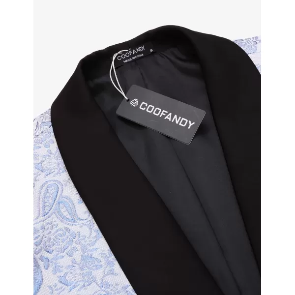 COOFANDY Men's Floral Tuxedo Jacket Jacquard Suit Jacket Slim Fit Blazer for Wedding, Prom, Dinner