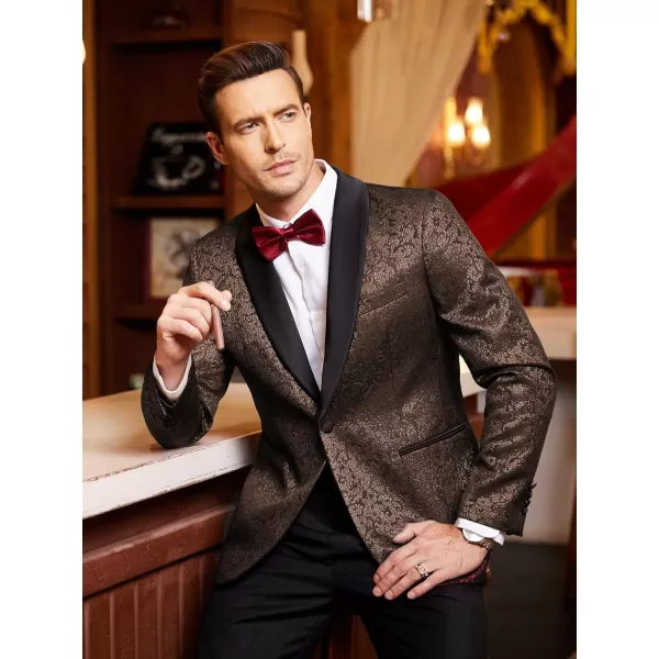 COOFANDY Men's Floral Tuxedo Jacket Jacquard Suit Jacket Slim Fit Blazer for Wedding, Prom, Dinner