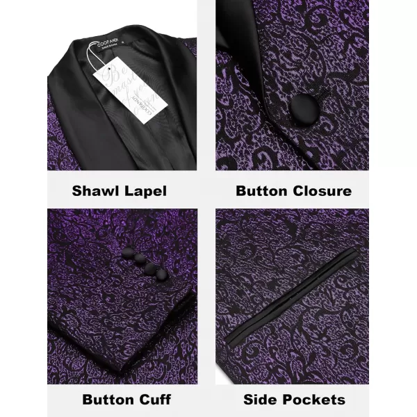COOFANDY Men's Floral Tuxedo Jacket Jacquard Suit Jacket Slim Fit Blazer for Wedding, Prom, Dinner