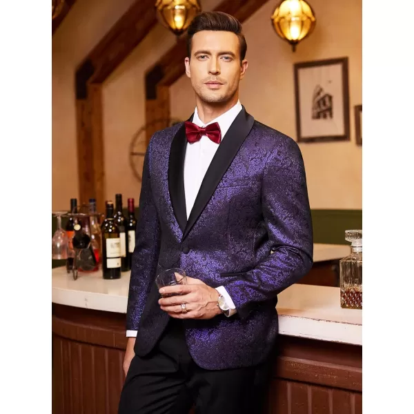 COOFANDY Men's Floral Tuxedo Jacket Jacquard Suit Jacket Slim Fit Blazer for Wedding, Prom, Dinner