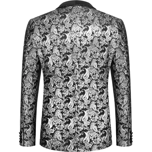 COOFANDY Men's Floral Tuxedo Jacket Jacquard Suit Jacket Slim Fit Blazer for Wedding, Prom, Dinner