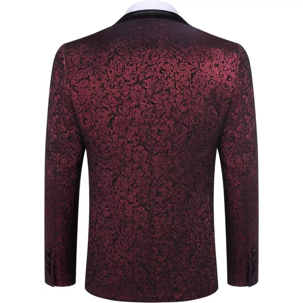COOFANDY Men's Floral Tuxedo Jacket Jacquard Suit Jacket Slim Fit Blazer for Wedding, Prom, Dinner