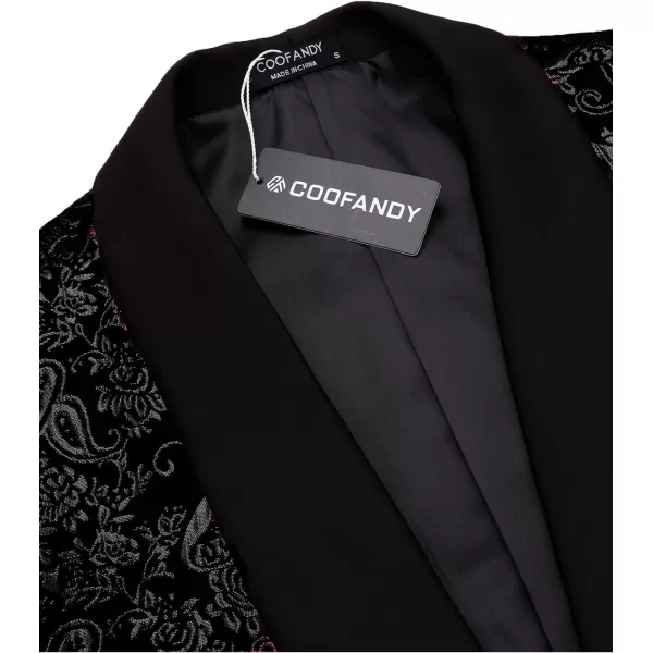 COOFANDY Men's Floral Tuxedo Jacket Jacquard Suit Jacket Slim Fit Blazer for Wedding, Prom, Dinner