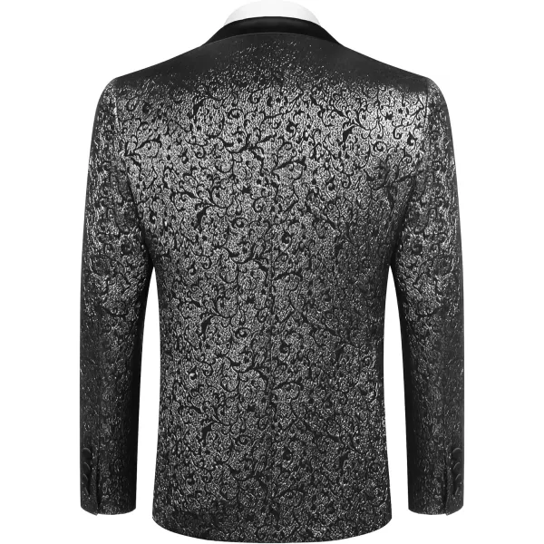 COOFANDY Men's Floral Tuxedo Jacket Jacquard Suit Jacket Slim Fit Blazer for Wedding, Prom, Dinner