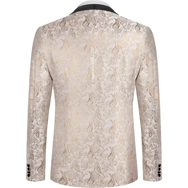 COOFANDY Men's Floral Tuxedo Jacket Jacquard Suit Jacket Slim Fit Blazer for Wedding, Prom, Dinner