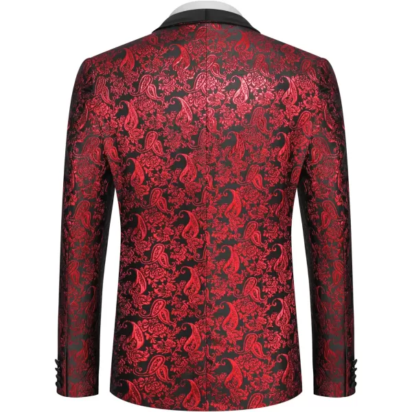 COOFANDY Men's Floral Tuxedo Jacket Jacquard Suit Jacket Slim Fit Blazer for Wedding, Prom, Dinner