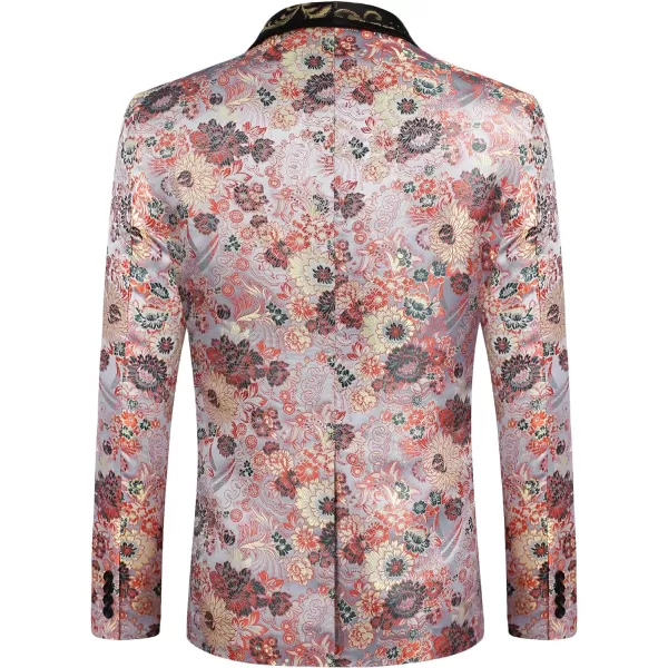 COOFANDY Men's Floral Tuxedo Jacket Luxury Embroidered Blazer Prom Party Dinner Suit Jacket