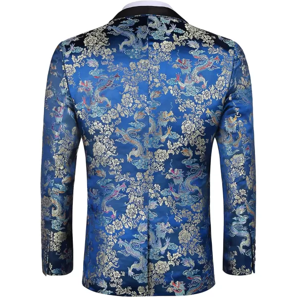 COOFANDY Men's Floral Tuxedo Jacket Luxury Embroidered Stylish Suit Blazer Jacket for Wedding Party Dinner