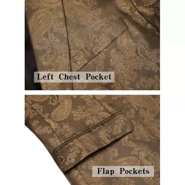 COOFANDY Men's Floral Tuxedo Jacket Paisley Notch Lapel Stylish Suit Blazer Jacket for Wedding, Dinner, Prom, Party
