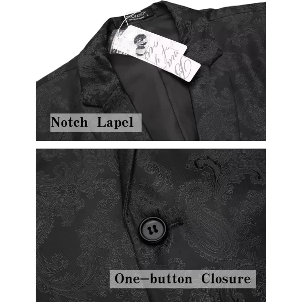 COOFANDY Men's Floral Tuxedo Jacket Paisley Notch Lapel Stylish Suit Blazer Jacket for Wedding, Dinner, Prom, Party