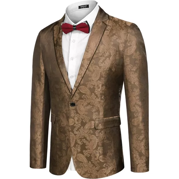 COOFANDY Men's Floral Tuxedo Jacket Paisley Notch Lapel Stylish Suit Blazer Jacket for Wedding, Dinner, Prom, Party