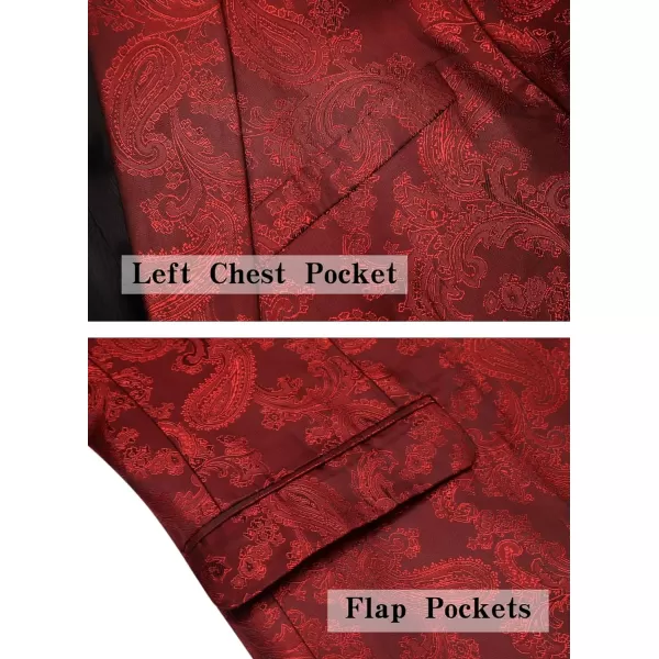 COOFANDY Men's Floral Tuxedo Jacket Paisley Notch Lapel Stylish Suit Blazer Jacket for Wedding, Dinner, Prom, Party