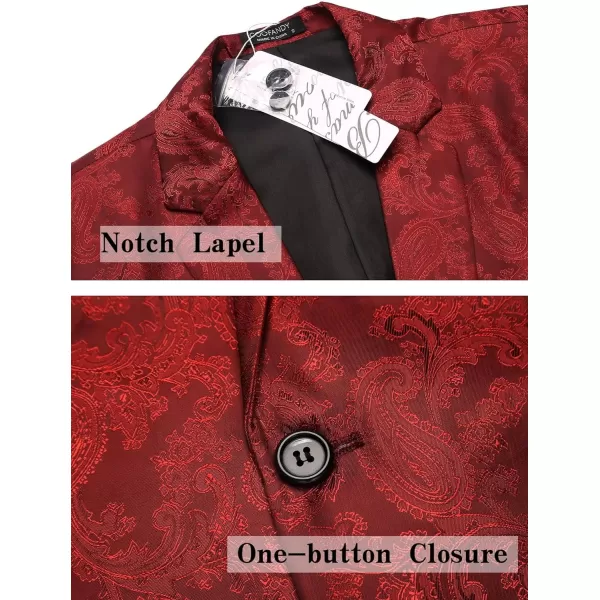 COOFANDY Men's Floral Tuxedo Jacket Paisley Notch Lapel Stylish Suit Blazer Jacket for Wedding, Dinner, Prom, Party