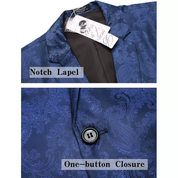 COOFANDY Men's Floral Tuxedo Jacket Paisley Notch Lapel Stylish Suit Blazer Jacket for Wedding, Dinner, Prom, Party