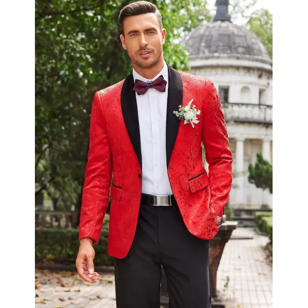 COOFANDY Men's Floral Tuxedo Jacket Paisley Shawl Lapel Stylish Suit Blazer Jacket for Wedding, Dinner, Party, Prom
