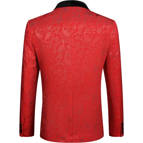 COOFANDY Men's Floral Tuxedo Jacket Paisley Shawl Lapel Stylish Suit Blazer Jacket for Wedding, Dinner, Party, Prom