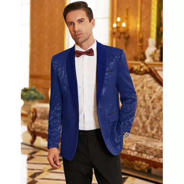 COOFANDY Men's Floral Tuxedo Jacket Paisley Shawl Lapel Stylish Suit Blazer Jacket for Wedding, Dinner, Party, Prom