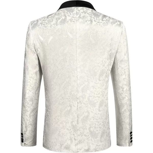 COOFANDY Men's Floral Tuxedo Jacket Paisley Shawl Lapel Stylish Suit Blazer Jacket for Wedding, Dinner, Party, Prom