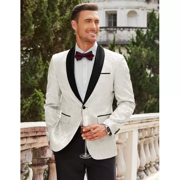 COOFANDY Men's Floral Tuxedo Jacket Paisley Shawl Lapel Stylish Suit Blazer Jacket for Wedding, Dinner, Party, Prom