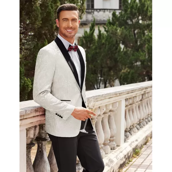 COOFANDY Men's Floral Tuxedo Jacket Paisley Shawl Lapel Stylish Suit Blazer Jacket for Wedding, Dinner, Party, Prom