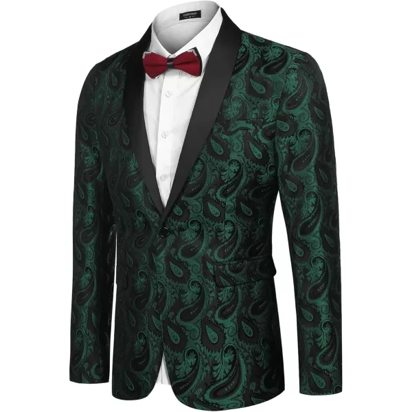 COOFANDY Mens Floral Tuxedo Jacket Paisley Shawl Lapel Suit Blazer Jacket for Dinner,Prom,Wedding