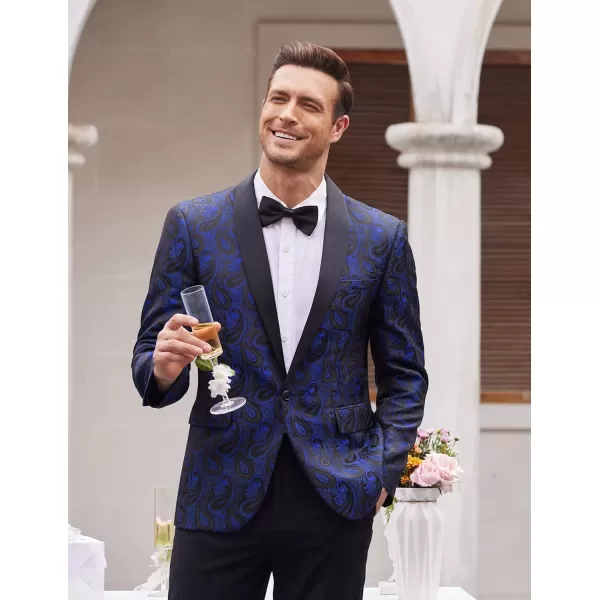 COOFANDY Mens Floral Tuxedo Jacket Paisley Shawl Lapel Suit Blazer Jacket for Dinner,Prom,Wedding