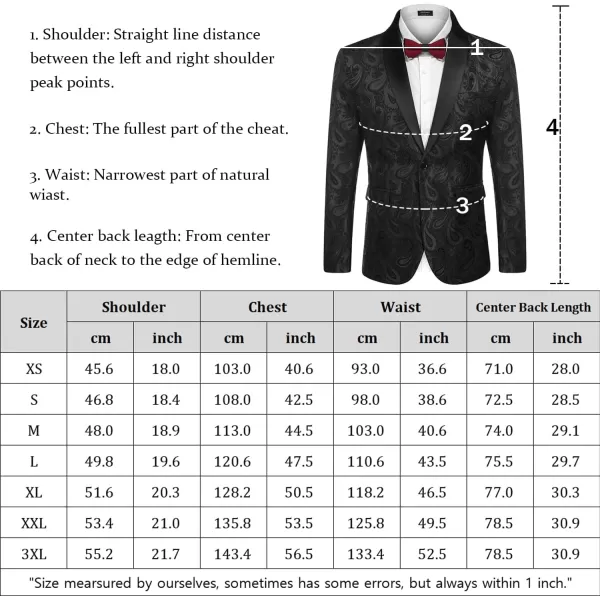 COOFANDY Mens Floral Tuxedo Jacket Paisley Shawl Lapel Suit Blazer Jacket for Dinner,Prom,Wedding
